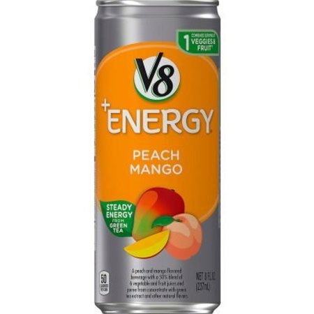 GREEN RABBIT HOLDINGS V8 +Energy Peach Mango Energy Drink Juice, 8 oz, 24 Count 30700068